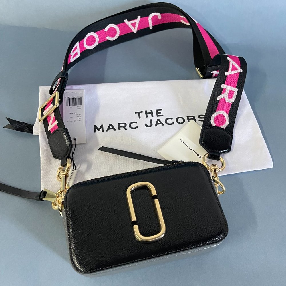 👜NEW THE Black LOGO STRAP SNAPSHOT by MARC JACOBS👜 Crossbody Bag